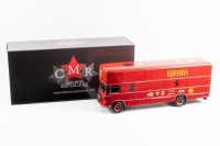 FERRARI / FIAT: An impressive highly detailed Classic Model Replicars (CMR) 1:18 scale 1967 Fiat 150 Rolfo Ferrari Racing team transporter model, new in orignal box