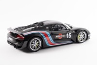 PORSCHE 918: An impressive GT Spirit Models 1:12 scale Porsche 918 Spyder in matt black with Martini sponsorship livery (ZM084) New in original box - 5