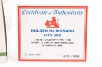 HJ MONARO: An Autoart 1:18 scale 1974 Holden HJ Monaro GTS 308 model, limited edition 0629/1008 pieces, model number 73371 - 2