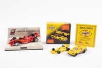 INDY CAR NASCAR: A 1:43 Reynard Chip Ganassi Indycar as raced by Alex Zanardi, also a twin set of Pennzoil sponsored race cars an Indy car and a NASCAR in 1:64 scale