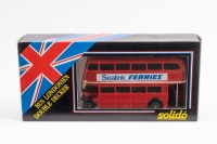 AEC: A 1:50th scale Solido AEC double decker bus model, is finished in red paintwork, model number 4402