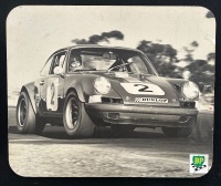 ALAN HAMILTON: Three same sized large photos of Alan Hamilton driving both his Porsche 934 & 911, includes one framed & glazed colour photo and two black & white photos on wooden block [Updated Photos] - 4