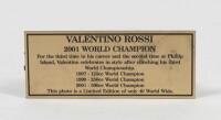ROSSI: Valentino Rossi signed helmet celebrating his 500cc 2001 World Championship win. L.E 2/46 - 4