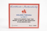 HOLDEN: A Biante Autoart 1:18 scale Holden Torana LJ XU-1 in Salamanca red paintwork, limited edition, numbered 2542 of 3600 in original box - 2