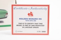 HG MONARO: An Autoart 1:18 scale 1970 Holden HG Monaro GTS 350 model, limited edition 1139/3000 pieces, model number 73403 - 2