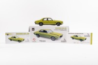 HOLDEN: A Classic Carlectables 1:18 scale Holden HQ SS in green with black stripes, limited edition, numbered 2037 of 2750 in original box