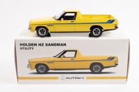 HOLDEN: A Biante Autoart 1:18 scale Holden HZ Sandman utility in Jasmine yellow with blue stripes, limited edition 1248 of 2304 in original box