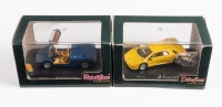 LAMBORGHINI: Two 1:43 scale Detailscars models of Lamborghini Diablo's one being a blue Roadster, the other being yellow.