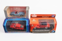 ALFA ROMEO/FERRARI: Three 1:43 scale models, includes a 1962 Alfa Romeo Giulietta SZ Coda Lunga Stradale, Alfa Romeo 2500 Sport and a Ferrari 250 Spyder California cabriolet