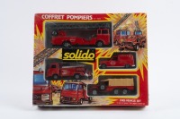 FIRE VEHICLE SET: A Solido coffret pompiers fire vehicle set of models, this set contains 4 different fire related vehicles, model number 7002