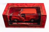 CHEVY PANEL TRUCK: A Mira 1:18 scale 1950 Chevy panel truck model, finished in red paintwork in the Boston fire department livery, model number 6242