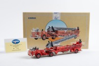 FIRE ENGINE: A Corgi American La France aerial ladder truck model, bearing the Orlando fire department livery, limited edition 3988/7500 pieces, model number 97324