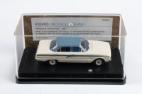 FORD: A Trax 1:43 scale 1960 Ford XK Falcon sedan in white & blue (TR26K) in original case & outer protective box