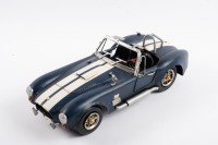 SHELBY: A Retro Delights handmade tin Shelby Cobra model in dark blue, 33cm long