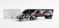 KENWORTH: A Matchbox Collectibles 1:58 scale Harley-Davidson Kenworth 18-Wheeler prime mover & box trailer (KS188SA-M) in original box with COA