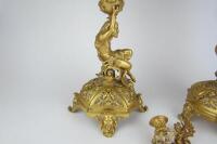 CANDELABRUM: A pair of cast gilt metal figural candelabrum - 3