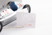 MERCEDES-BENZ: A highly detailed CMC 1:18 scale Mercedes-Benz W165 1939 #16 (M-035) Hermann Lang Winner Tripoli Grand Prix, with information booklet in original box - 2