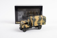 WW2 CHEVROLET BLITZ: A 1:76 scale Trux model of a WW2 Chevrolet blitz military wagon, finished in an Australian army camouflage paintwork, model number TX8B