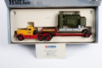LOW LOADER: A Corgi classics Diamond T low loader with generator load model, bearing the Elliotts of York livery, limited edition 01872/5000 pieces, model number 55501 - 2