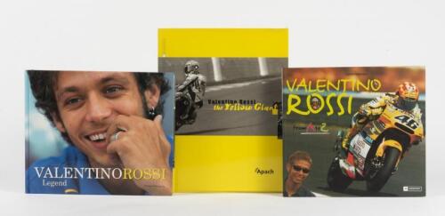 ROSSI: Three hardcover detailing Valentino Rossi. 'VALENTINOROSSI Legend' by Filippo Falsaperla