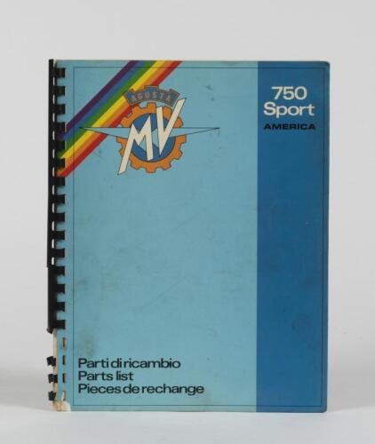 MV AGUSTA: An original MV Agusta 750 Sport AMERICA Parts List