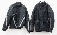 JACKETS: Two motorcycling jackets, one branded with tags marked Torque Automotive Size M, the other unmarked