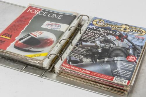 MOTORCYCLE LITERATURE: A folder containing various motorcycle magazines. Includes 'Classic Bike', 'Motorcycle Sport' magazines