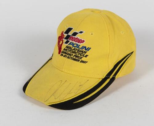 VERMEULEN: A Chris Vermeulen signed yellow MotoGP cap