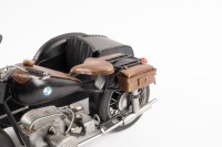 MODEL: A modern tin model of a 1938 BMW R71 Motorcycle with a sidecar, 28cm long - 2