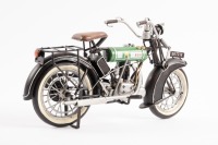 BSA: A modern tin model of a 1924 BSA B25 'Round Tank' motorcycle - 3