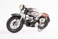 NORTON: A modern tin model of a 1962 Norton Manx 500cc motorcycle, 29cm long