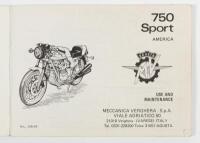 MV AGUSTA: An original MV Agusta 750 Sport AMERICA riders manual - 2