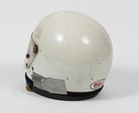 RACE WORN HELMET: A white 1975 Bell race-worn helmet as worn by Neil Crang - 2