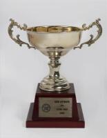 MACAU: A silver plated 'Grand Premio De Macau XXIX G.P Macau 4th Flying Tiger 1982' trophy (32.5cm high overall)