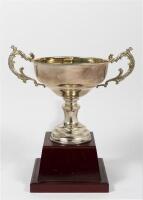 MACAU: A silver plated 'Grand Premio De Macau XXIX G.P Macau 4th Flying Tiger 1982' trophy (32.5cm high overall) - 2