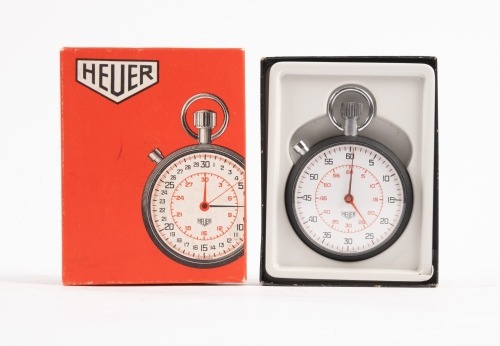 HEUER: A c1970s Heuer Swiss made handheld stopwatch, within period correct box