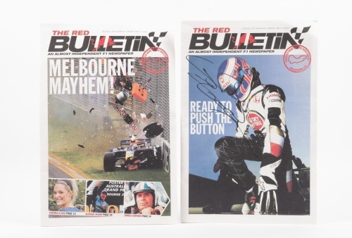 FORMULA ONE: Two issues of 'The Red Bulletin' F1 newspaper, including Issue No.65 2006 signed by Jenson Button to front cover and one other, each covering the Australian GP