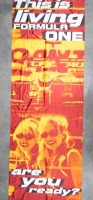 FORMULA ONE: A large fabric 2001 Formula One Qantas Australian Grand Prix flag/banner, 'This is living Formula One', approx 340cm high, 78cm wide - 3