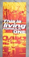 FORMULA ONE: A large fabric 2001 Formula One Qantas Australian Grand Prix flag/banner, 'This is living Formula One', approx 340cm high, 78cm wide - 4