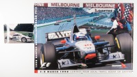 MARK WEBBER: Two signed items by Mark Webber including a 1998 Australian Grand Prix Melbourne poster and a photograph of the Mercedes-Benz CLK-GTR that Webber drove at the 98 AGP for demonstrations