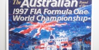DEXTER BROWN: A high quality poster for the 'Australian round of the 1997 FIA Formula One World Championship' Melbourne, featuring the artwork of Dexter Brown, 88cm high, 62cm wide - 2