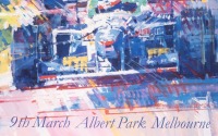 DEXTER BROWN: A high quality poster for the 'Australian round of the 1997 FIA Formula One World Championship' Melbourne, featuring the artwork of Dexter Brown, 88cm high, 62cm wide - 3