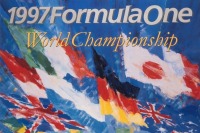 DEXTER BROWN: A high quality&nbsp;1997 Formula One World Championship poster featuring the artwork of Dexter Brown, measures 87.5cm high, 60cm wide - 2