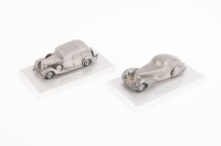 MERCEDES: Two nice, approximately 1:43 scale Mercedes-Benz pewter models including a 1935-1936 500 K and a 1936-1937 260 D, each mounted to acrylic bases