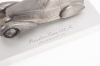 MERCEDES: Two nice, approximately 1:43 scale Mercedes-Benz pewter models including a 1935-1936 500 K and a 1936-1937 260 D, each mounted to acrylic bases - 2