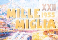 MILLE MIGLIA: A Coys of Kensington '1955 Mille Miglia&nbsp;XXII' poster featuring the 300 SLR of Stirling Moss with artwork by Dexter Brown, 94cm high, 65.5cm wide - 3