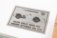 PLAQUES: Two 'Competitor' plaques from Sandown, including Golden Jubilee Grand Prix 1978, Vintage & Historic Races 1979, along with Light Car Club of Australia centenary commemorative keepsake - 3