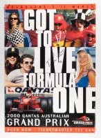 AGP 2000: An Australian Grand Prix Melbourne 2000 event poster, signed by Mark Webber, Alexander Wurz and Giancarlo Fisichella, cm high, cm wide
