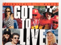 AGP 2000: An Australian Grand Prix Melbourne 2000 event poster, signed by Mark Webber, Alexander Wurz and Giancarlo Fisichella, cm high, cm wide - 2