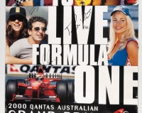 AGP 2000: An Australian Grand Prix Melbourne 2000 event poster, signed by Mark Webber, Alexander Wurz and Giancarlo Fisichella, cm high, cm wide - 3